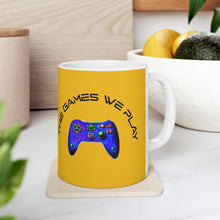 Cargar imagen en el visor de la galería, The Games We Play version 3 Yellow Mug 11oz