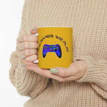 Cargar imagen en el visor de la galería, The Games We Play version 3 Yellow Mug 11oz