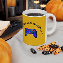 Cargar imagen en el visor de la galería, The Games We Play version 3 Yellow Mug 11oz