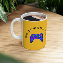 Cargar imagen en el visor de la galería, The Games We Play version 3 Yellow Mug 11oz