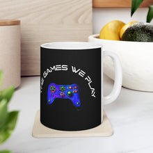 Lade das Bild in den Galerie-Viewer, The Games We Play version 3 Black Mug 11oz