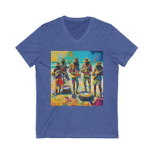 Charger l'image dans la galerie, Band on the Beach Unisex Jersey Short Sleeve V-Neck Tee