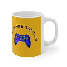 Cargar imagen en el visor de la galería, The Games We Play version 3 Yellow Mug 11oz