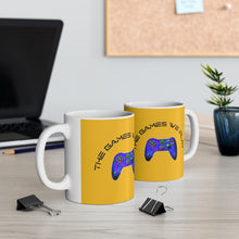 Cargar imagen en el visor de la galería, The Games We Play version 3 Yellow Mug 11oz
