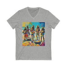 Charger l'image dans la galerie, Band on the Beach Unisex Jersey Short Sleeve V-Neck Tee