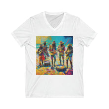 Charger l'image dans la galerie, Band on the Beach Unisex Jersey Short Sleeve V-Neck Tee