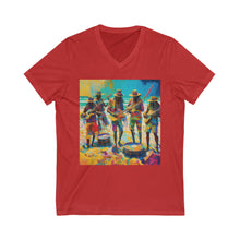 Charger l'image dans la galerie, Band on the Beach Unisex Jersey Short Sleeve V-Neck Tee