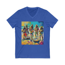 Charger l'image dans la galerie, Band on the Beach Unisex Jersey Short Sleeve V-Neck Tee