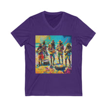 Charger l'image dans la galerie, Band on the Beach Unisex Jersey Short Sleeve V-Neck Tee