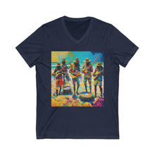 Charger l'image dans la galerie, Band on the Beach Unisex Jersey Short Sleeve V-Neck Tee