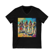 Charger l'image dans la galerie, Band on the Beach Unisex Jersey Short Sleeve V-Neck Tee