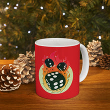 Load image into Gallery viewer, Flaming Dice Red Mug 11oz