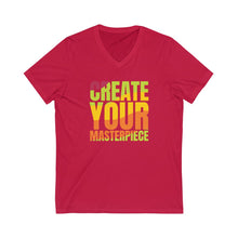 Charger l'image dans la galerie, Create your Masterpiece (version 2) Unisex Jersey Short Sleeve V-Neck Tee