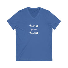 Charger l'image dans la galerie, Risk it for the Biscuit Unisex Jersey Short Sleeve V-Neck Tee
