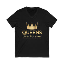 Charger l'image dans la galerie, Queens Live Forever Unisex Jersey Short Sleeve V-Neck Tee