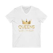 Charger l'image dans la galerie, Queens Live Forever Unisex Jersey Short Sleeve V-Neck Tee