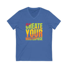 Charger l'image dans la galerie, Create your Masterpiece (version 2) Unisex Jersey Short Sleeve V-Neck Tee