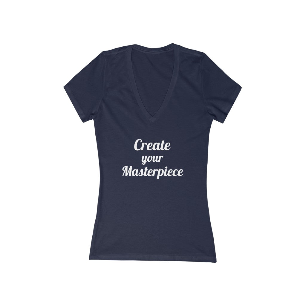 Custom Women's Deep V-neck T-Shirt