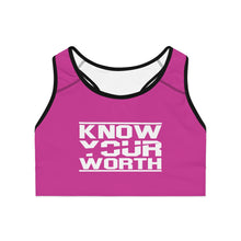 画像をギャラリービューアに読み込む, Know Your Worth Sports Bra - Berry