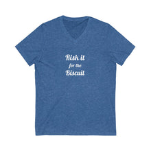 Charger l'image dans la galerie, Risk it for the Biscuit Unisex Jersey Short Sleeve V-Neck Tee