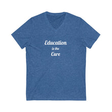 Charger l'image dans la galerie, Education is the Cure Unisex Jersey Short Sleeve V-Neck Tee