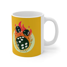 将图片加载到图库查看器,Flaming Dice Yellow Mug 11oz