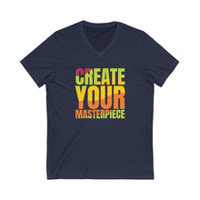 Charger l'image dans la galerie, Create your Masterpiece (version 2) Unisex Jersey Short Sleeve V-Neck Tee