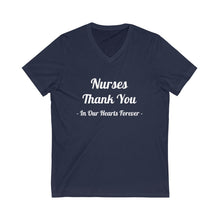 Charger l'image dans la galerie, Nurses Thank You Unisex Jersey Short Sleeve V-Neck Tee
