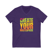 Charger l'image dans la galerie, Create your Masterpiece (version 2) Unisex Jersey Short Sleeve V-Neck Tee