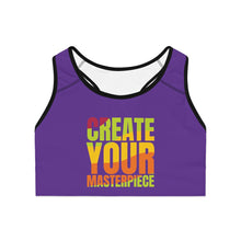 Load image into Gallery viewer, Create Your Masterpiece Sports Bra - Purple