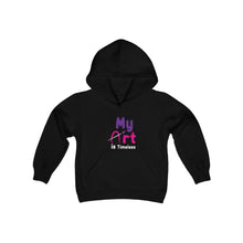 Cargar imagen en el visor de la galería, My Art is Timeless (version 1) Youth Heavy Blend Hooded Sweatshirt