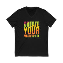 Charger l'image dans la galerie, Create your Masterpiece (version 2) Unisex Jersey Short Sleeve V-Neck Tee