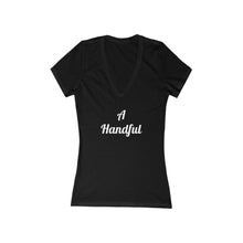将图片加载到图库查看器,A Handful Women's Jersey Short Sleeve Deep V-Neck Tee