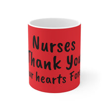 Charger l'image dans la galerie, Nurses Thank You Red Ceramic Mug 11oz