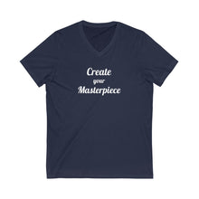 Charger l'image dans la galerie, Create your Masterpiece Unisex Jersey Short Sleeve V-Neck Tee