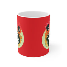 Load image into Gallery viewer, Flaming Dice Red Mug 11oz
