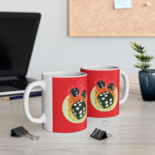 Load image into Gallery viewer, Flaming Dice Red Mug 11oz