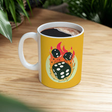 将图片加载到图库查看器,Flaming Dice Yellow Mug 11oz