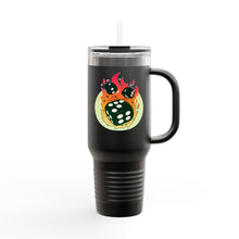 Load image into Gallery viewer, Travel Mug - Flaming Dice - 40oz
