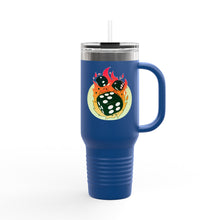 Load image into Gallery viewer, Travel Mug - Flaming Dice - 40oz
