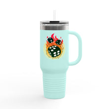 Load image into Gallery viewer, Travel Mug - Flaming Dice - 40oz
