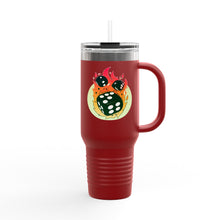 Load image into Gallery viewer, Travel Mug - Flaming Dice - 40oz
