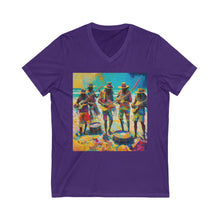 Load image into Gallery viewer, Band on the Beach Unisex Jersey Short Sleeve V-Neck Tee
