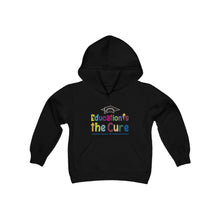 Cargar imagen en el visor de la galería, Education is the Cure (version 3) Youth Heavy Blend Hooded Sweatshirt
