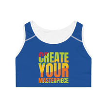 将图片加载到图库查看器，Create Your Masterpiece Sports Bra - Blue
