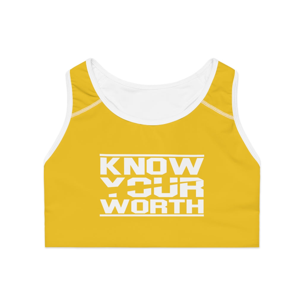 Know Your Worth Sports Bra - Yellow