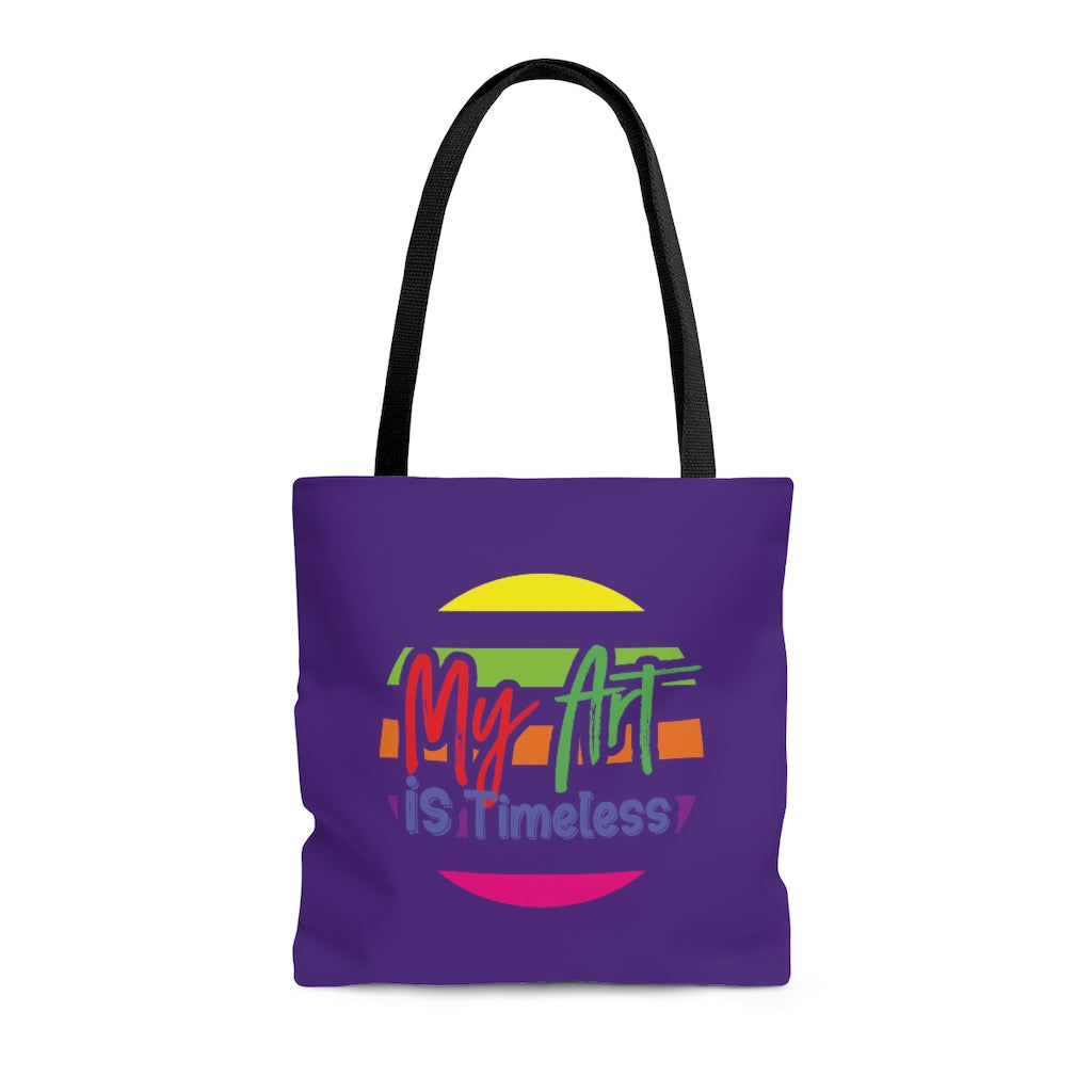 My Art is Timeless Purple Tote Bag