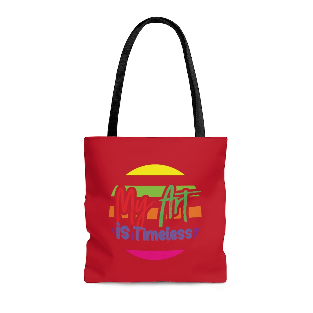My Art is Timeless Red Tote Bag