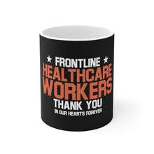 Cargar imagen en el visor de la galería, Frontline Healthcare Workers version 2 Black Ceramic Mug 11oz
