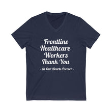 将图片加载到图库查看器，Frontline Healthcare Workers Thank You Unisex Jersey Short Sleeve V-Neck Tee
